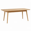 Table à manger extensible en chêne massif naturel rectangulaire 120-160 x 80 x 75 cm