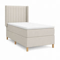 Lit capitonné avec matelas beige en polyester 90 x 200 cm