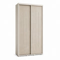 Armoire de chambre à coucher beige en panneaux de particules à 2 portes coulissantes 100 x 60 x 200 cm