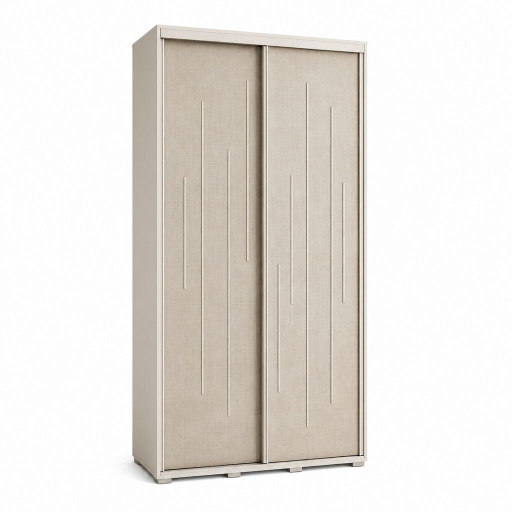 Armoire de chambre à coucher beige en panneaux de particules à 2 portes coulissantes 100 x 60 x 200 cm