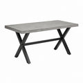 Table à manger rectangulaire gris béton et acier noir 160 x 90 x 75 cm
