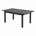 Table à manger extensible gris anthracite en céramique et acier rectangulaire 160-200 x 90 x 75 cm