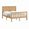 Cadre de lit double naturel en pin massif rectangulaire 140 x 190 cm