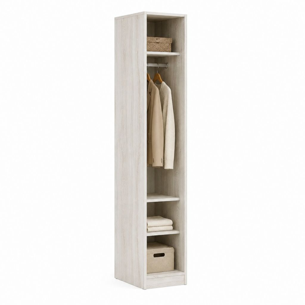 Armoire de chambre ouverte effet chêne clair en panneaux de particules 180 x 40 x 50 cm